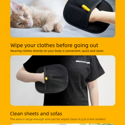 2 PCS Pet Hair Remover Mitt Reusable Static Lint Brush Glove for Cat & Dog Fur Cleaning Furniture Clothes & Bedding.