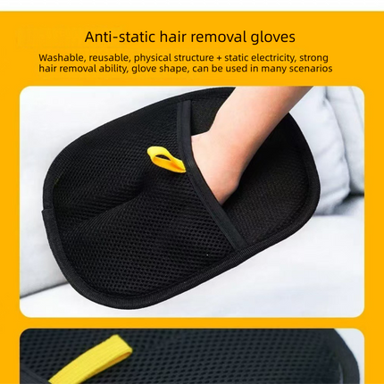 2 PCS Pet Hair Remover Mitt Reusable Static Lint Brush Glove for Cat & Dog Fur Cleaning Furniture Clothes & Bedding.