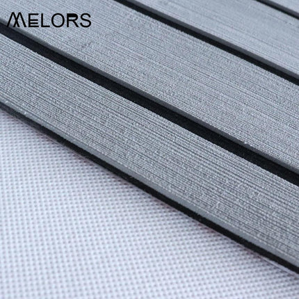 EVA Faux Teak Boat Flooring Sheet Marine Decking Mat Self Adhesive Non Slip Foam for Yacht Caravan & RV (Dark Grey & Black, 120cm x 30cm).