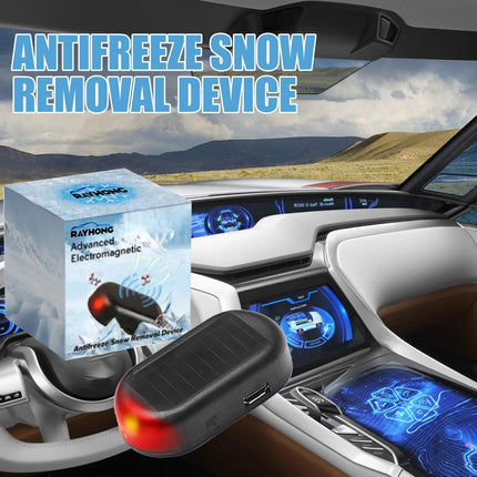 Solar Powered Car Antifreeze Snow Removal Device Electromagnetic Windshield De-icer Anti-Fog Frost Tool for Winter Driving.