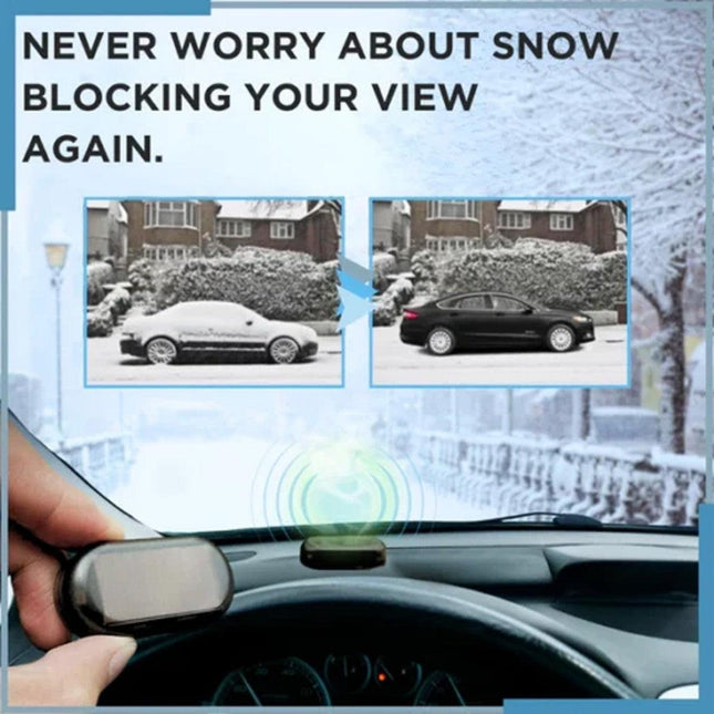 Solar Powered Car Antifreeze Snow Removal Device Electromagnetic Windshield De-icer Anti-Fog Frost Tool for Winter Driving.