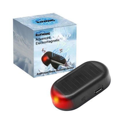 Solar Powered Car Antifreeze Snow Removal Device Electromagnetic Windshield De-icer Anti-Fog Frost Tool for Winter Driving.