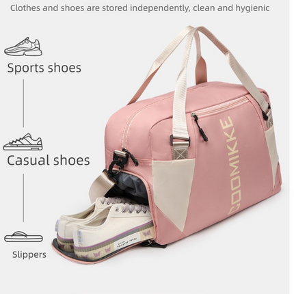 Large Travel Duffle Bag Gym Sports Weekender with Shoe Compartment Wet Pocket Lightweight Carry On Luggage Bag (Grey).