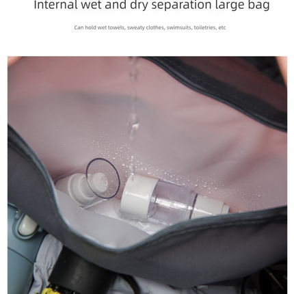 Large Travel Duffle Bag Gym Sports Weekender with Shoe Compartment Wet Pocket Lightweight Carry On Luggage Bag (Grey).