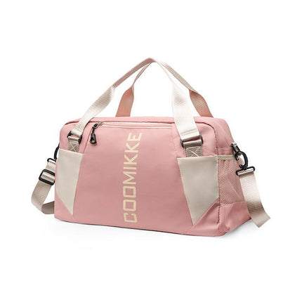 Large Travel Duffle Bag Gym Sports Weekender with Shoe Compartment Wet Pocket Lightweight Carry On Luggage Bag (Pink).