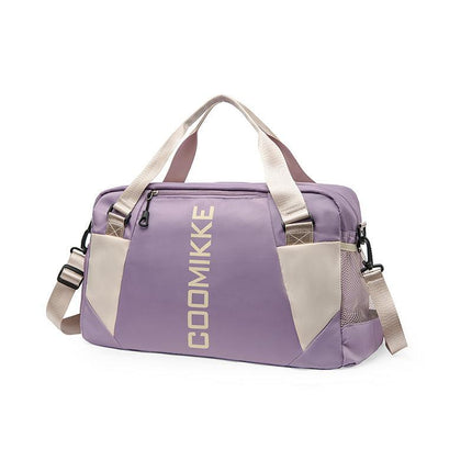 Large Travel Duffle Bag Gym Sports Weekender with Shoe Compartment Wet Pocket Lightweight Carry On Luggage Bag (Light Purple).