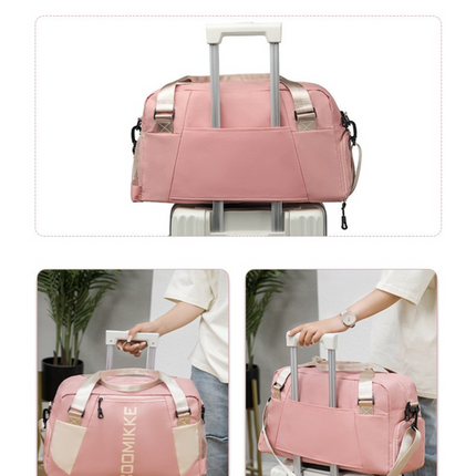 Large Travel Duffle Bag Gym Sports Weekender with Shoe Compartment Wet Pocket Lightweight Carry On Luggage Bag (Light Purple).