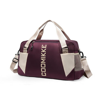 Large Travel Duffle Bag Gym Sports Weekender with Shoe Compartment Wet Pocket Lightweight Carry On Luggage Bag (Dark Purple).