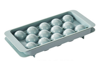 2 PCS Round Ice Cube Trays with Lids 14 Cavity Sphere Ice Ball Maker Mould Stackable Hard Plastic Easy Release for Whiskey Cocktails Blue.
