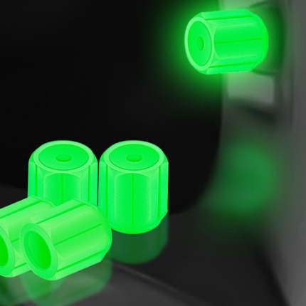 2 Packs of 4 Green Luminous Tyre Valve Caps Glow in The Dark Universal Wheel Air Dust Covers for Cars Bikes Motorcycles Scooters One-Piece Design.