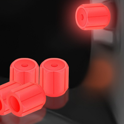 2 Packs of 4 Red Luminous Tyre Valve Caps Glow in The Dark Universal Wheel Air Dust Covers for Cars Bikes Motorcycles Scooters One-Piece Design.