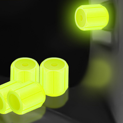 2 Packs of 4 Yellow Luminous Tyre Valve Caps Glow in The Dark Universal Wheel Air Dust Covers for Cars Bikes Motorcycles Scooters One-Piece Design.