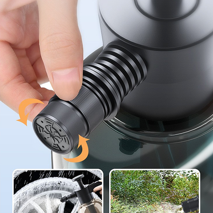 Black 2L Handheld Car Wash Foam Sprayer Pump Action Pressure Cannon with 2 Nozzles for Auto Detailing and Garden Watering Heavy Duty 55 Degree Fan Spray.