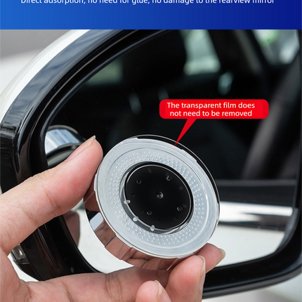 2Pcs Car Blind Spot Mirrors Suction Cup Vacuum Adsorption 360 Adjustable Round Rear View Convex Mirror Waterproof Black Frame for Cars SUVs.