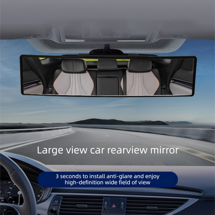 Panoramic Rear View Mirror Car Wide Angle Convex Curve Mirror Anti-Glare Universal Clip-On Interior Rearview Mirror 28.5cm Large Field of Vision.