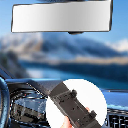 Panoramic Rear View Mirror Car Wide Angle Convex Curve Mirror Anti-Glare Universal Clip-On Interior Rearview Mirror 28.5cm Large Field of Vision.