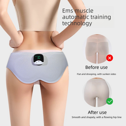 Electric Hip Trainer EMS Muscle Stimulator Buttock Lifting Belt with Remote Control 10 Modes 30 Intensity Levels Rechargeable Home Gym Workout.