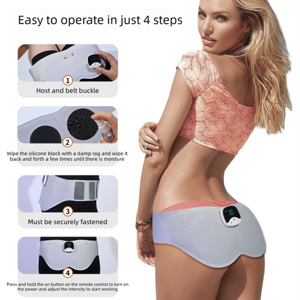 Electric Hip Trainer EMS Muscle Stimulator Buttock Lifting Belt with Remote Control 10 Modes 30 Intensity Levels Rechargeable Home Gym Workout.