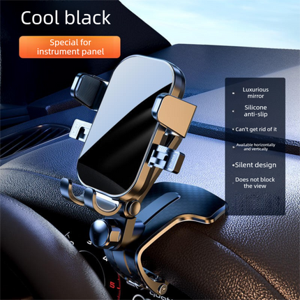 Universal Dashboard Car Phone Holder 360° Rotating Clip Mount HUD Design Anti-Slip Cradle for 4-7.2 Inch Smartphones GPS Navigation.