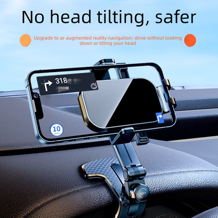 Universal Dashboard Car Phone Holder 360° Rotating Clip Mount HUD Design Anti-Slip Cradle for 4-7.2 Inch Smartphones GPS Navigation.