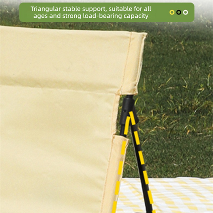 Portable Folding Beach Ground Chair with Back Support Sky Blue Striped Lightweight Padded Mat for Camping Picnics Festivals - Standard Model.