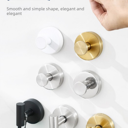 Heavy Duty Stainless Steel Suction Cup Hook Vacuum Wall Hanger Brushed Silver No Drill Towel Holder for Bathroom Kitchen & Shower - Waterproof.