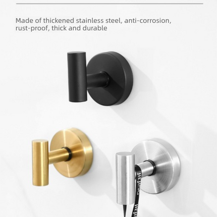 Heavy Duty Stainless Steel Suction Cup Hook Vacuum Wall Hanger Brushed Silver No Drill Towel Holder for Bathroom Kitchen & Shower - Waterproof.