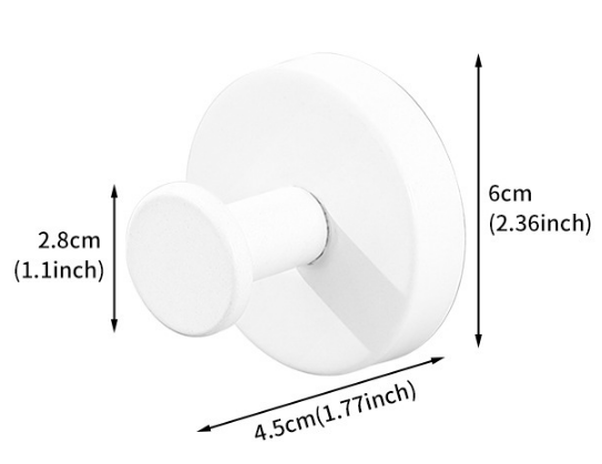 Heavy Duty Stainless Steel Suction Cup Hook Vacuum Wall Hanger Brushed White No Drill Towel Holder for Bathroom Kitchen & Shower - Waterproof.