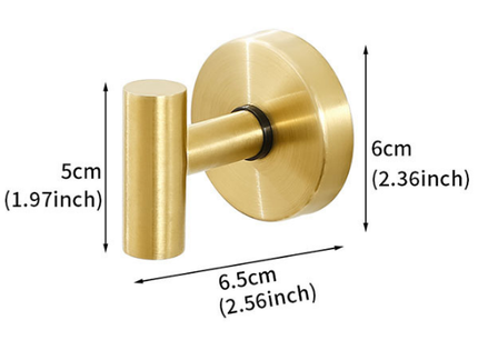 Matte Gold T-Bar Suction Cup Hook Stainless Steel Vacuum Wall Hanger No Drill Robe Towel Holder for Bathroom Kitchen - Heavy Duty.
