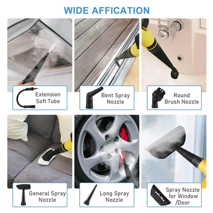 Multi-Purpose Handheld Steam Cleaner with 9 Accessories - High Pressure Chemical-Free Steamer for Kitchen, Bathroom, Car & Grout Cleaning (Includes AU Adapter).