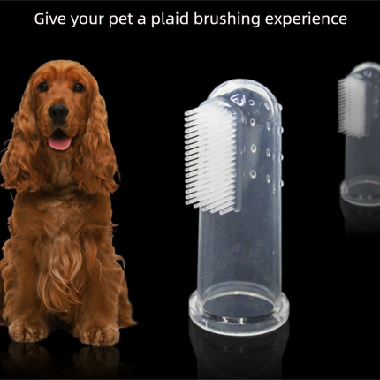3 PCS Soft Silicone Pet Finger Toothbrush - Gentle Dental Care & Gum Massager for Dogs & Cats - Breath Freshener Cleaning Kit (Blue, Pink, Clear).
