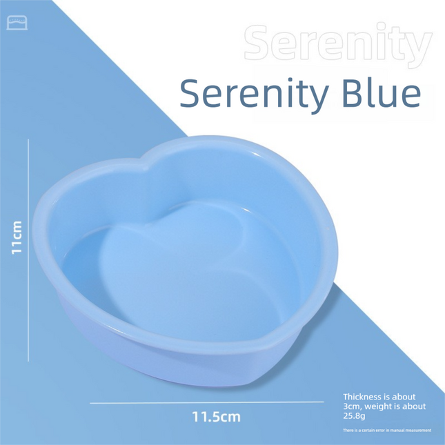 Heart Shaped Silicone Baking Mould - Non-Stick Mousse Cake & Jelly Pan - Easy Release Polished Interior for Valentine's Day Desserts (Serenity Blue, 11.5cm).