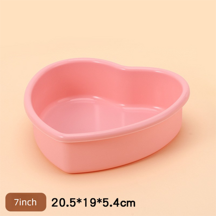 7 Inch Heart Shaped Silicone Cake Mould - Pink Non-Stick Baking Pan for Birthday & Anniversary Cakes - Heat Resistant Tray with Reinforced Rim (20.5cm).