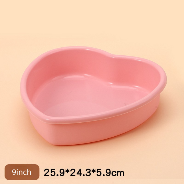 9 Inch Large Heart Shaped Silicone Cake Mould - Pink Non-Stick Baking Pan for Party & Celebration Cakes - Reinforced Rolled Edge Tray (25.9cm).
