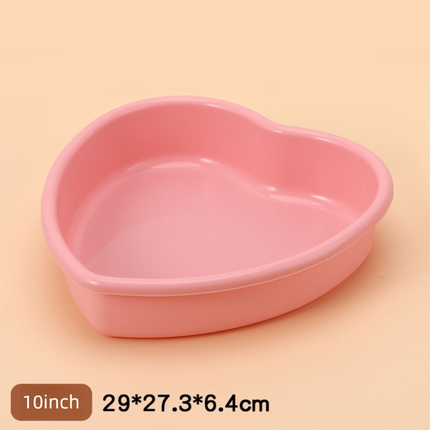 10 Inch Extra Large Heart Shaped Silicone Cake Mould - Pink Non-Stick Baking Pan for Weddings & Big Parties - Reinforced Rim Tray (29cm).