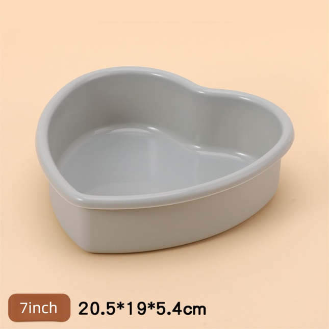 7 Inch Heart Shaped Silicone Cake Mould - Grey Non-Stick Baking Pan for Birthday & Anniversary Cakes - Heat Resistant Tray with Reinforced Rim (20.5cm).