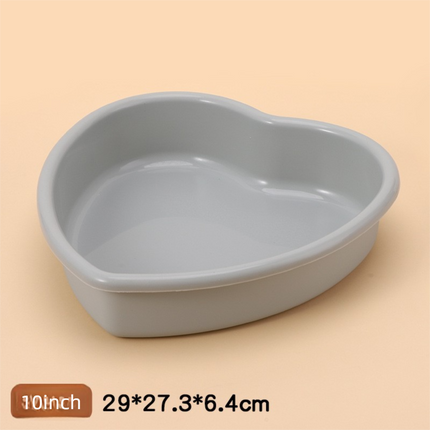 10 Inch Extra Large Heart Shaped Silicone Cake Mould - Grey Non-Stick Baking Pan for Weddings & Big Parties - Reinforced Rim Tray (29cm).