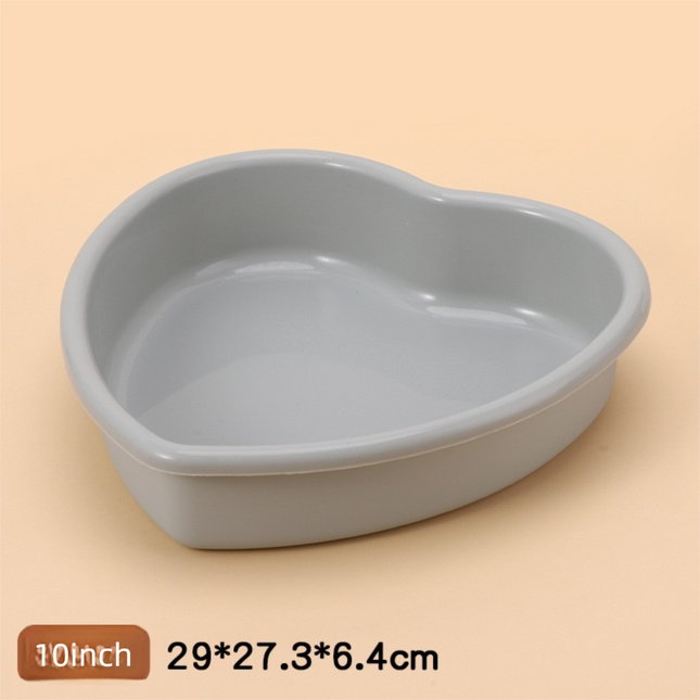 10 Inch Extra Large Heart Shaped Silicone Cake Mould - Grey Non-Stick Baking Pan for Weddings & Big Parties - Reinforced Rim Tray (29cm).