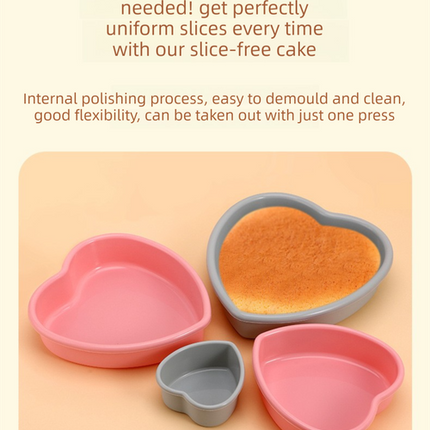 10 Inch Extra Large Heart Shaped Silicone Cake Mould - Grey Non-Stick Baking Pan for Weddings & Big Parties - Reinforced Rim Tray (29cm).