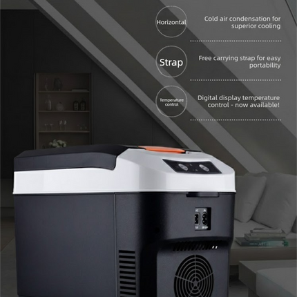 10L Portable Electric Cooler & Warmer Car Fridge with Digital Display 12V/240V Dual Power for Camping Road Trips & Home Office Brown.