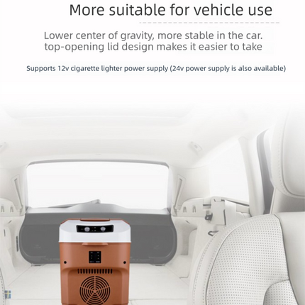 10L Portable Electric Cooler & Warmer Car Fridge with Digital Display 12V/240V Dual Power for Camping Road Trips & Home Office Brown.