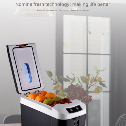 10L Portable Electric Cooler & Warmer Car Fridge with Digital Display 12V/240V Dual Power for Camping Road Trips & Home Office Brown.