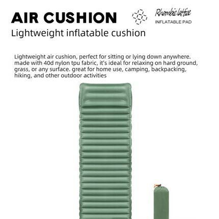 Ultralight TPU Inflatable Camping Mattress 195x70x10cm Portable Press Pump Sleeping Pad Moisture-Proof Outdoor Tent Mat for Hiking Orange.
