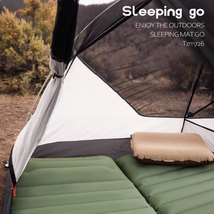 Ultralight TPU Inflatable Camping Mattress 195x70x10cm Portable Press Pump Sleeping Pad Moisture-Proof Outdoor Tent Mat for Hiking Orange.
