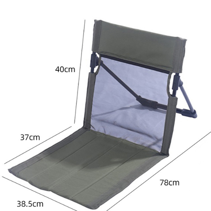 Portable Folding Camping Chair with Aluminum Support Rod Lightweight Mesh Lawn Seat and Backrest for Outdoor Beach Hiking Dark Green Mesh Style.