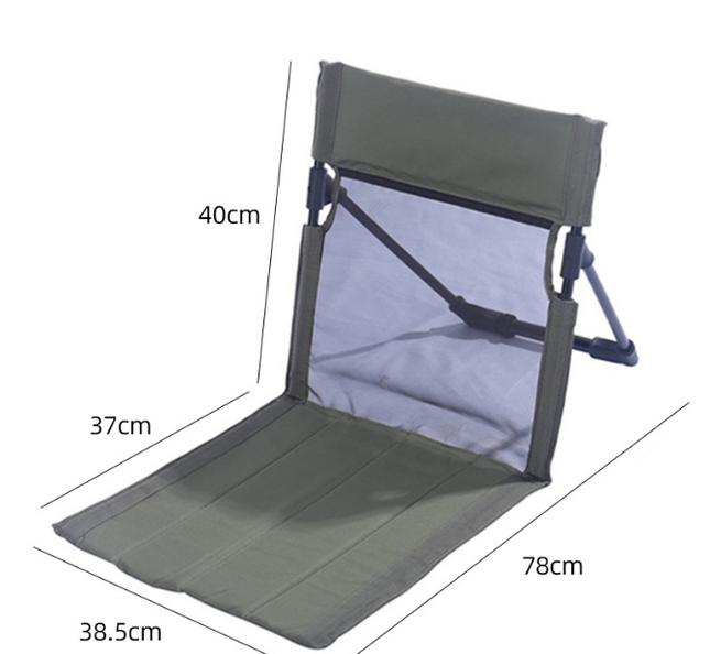 Portable Folding Camping Chair with Aluminum Support Rod Lightweight Mesh Lawn Seat and Backrest for Outdoor Beach Hiking Dark Green Mesh Style.