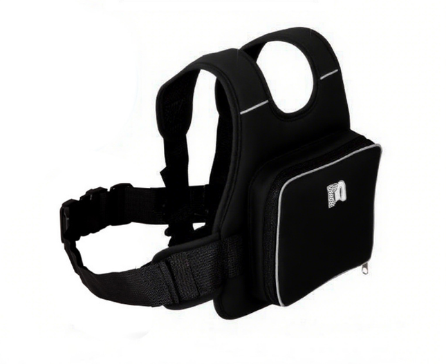 Children Motorcycle Safety Harness for Electric Bike Adjustable Kids Security Strap with Storage Bag Black Anti-Fall Protection Gear Front and Rear Use.