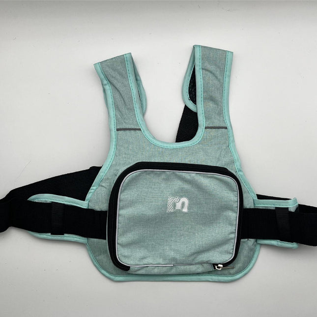 Children Motorcycle Safety Harness for Electric Bike Adjustable Kids Security Strap with Storage Bag Light Blue Anti-Fall Protection Gear Front and Rear Use.