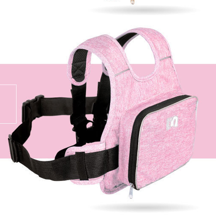 Children Motorcycle Safety Harness for Electric Bike Adjustable Kids Security Strap with Storage Bag Pink Anti-Fall Protection Gear Front and Rear Use.