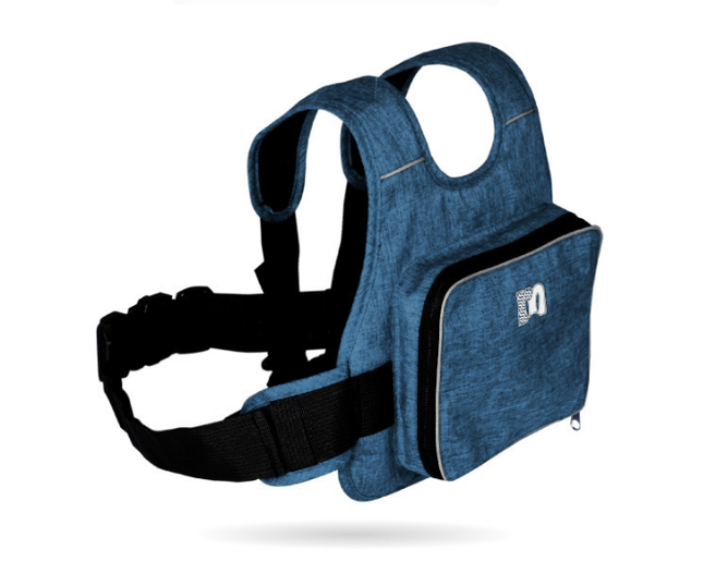 Children Motorcycle Safety Harness for Electric Bike Adjustable Kids Security Strap with Storage Bag Dark Blue Anti-Fall Protection Gear Front and Rear Use.